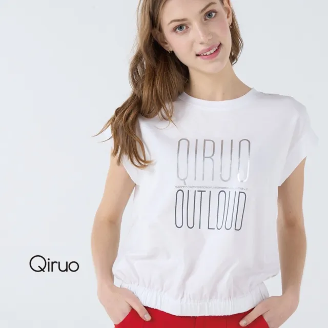 【Qiruo 奇若名品】春夏專櫃白色上衣7056A 短袖英文圖案 