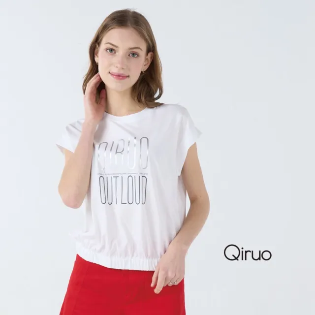 【Qiruo 奇若名品】春夏專櫃白色上衣7056A 短袖英文圖案 