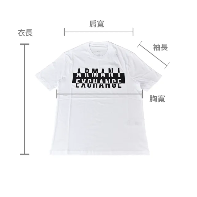 【EMPORIO ARMANI】A│X 經典字母LOGO短袖T恤(XS/S/M/L/白x黑字)