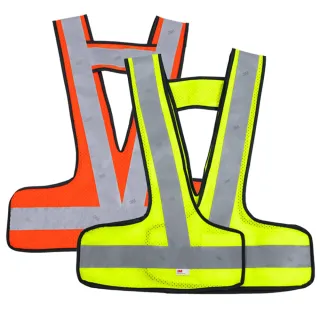 【Yenzch】安全V型反光背心2入/3M反光材料 《螢光黃/營光橘 二色可選》(透氣網布 MH-10546)