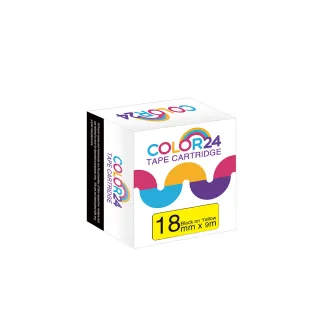 【Color24】LC-5YBW / LK-5YBW 高黏性 黃底黑字 副廠 相容標籤帶_寬度18mm