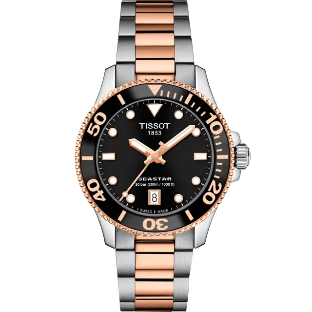 【TISSOT 天梭】Seastar 1000 海洋之星300米潛水女錶 中性錶-36mm(T1202102205101)
