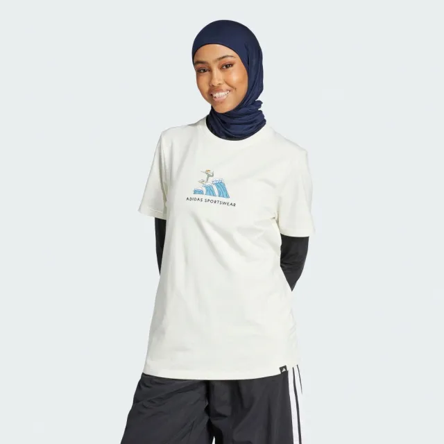 【adidas 愛迪達】短袖上衣 女 亞規 W C DDL SURF T 米 JX5330