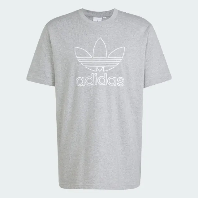 【adidas 愛迪達】短袖上衣 男 寬鬆 三葉草 亞規 OUTL TREF TEE 灰 JP1087