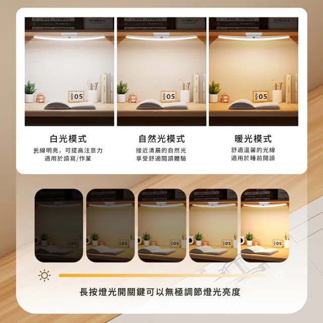 【UMIS】LED遙控學生護眼檯燈 弧形旋轉學生學習桌燈 智能磁吸夜燈 TYPE-C充電床頭燈 小夜燈 大學生宿舍