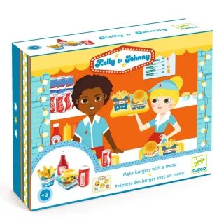 【Djeco 智荷 官方直營】家家酒/凱莉和強尼漢堡快餐