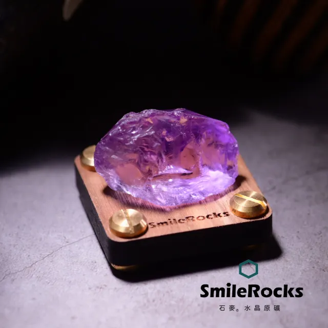 【SmileRocks 石麥】石麥水晶原礦 紫水晶原礦 No.624390530(SmilePad 4.5X4.5底板)