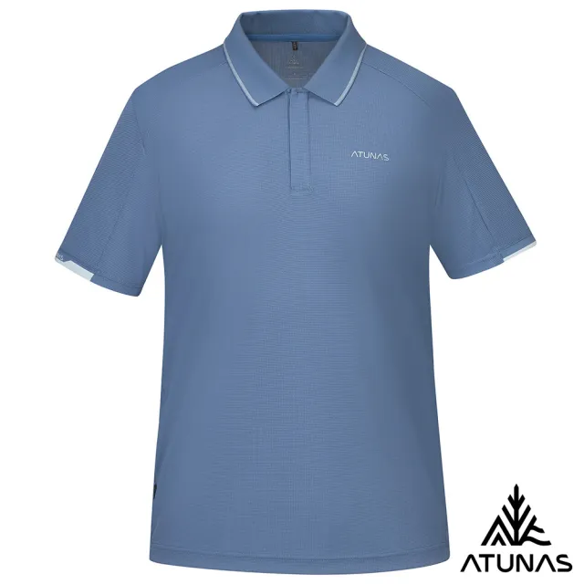 【ATUNAS 歐都納】男款POLARTEC POWER DRY短袖POLO衫(A1PS2502M原力藍/吸濕排汗/抗臭/抗UV防曬/透氣快乾)