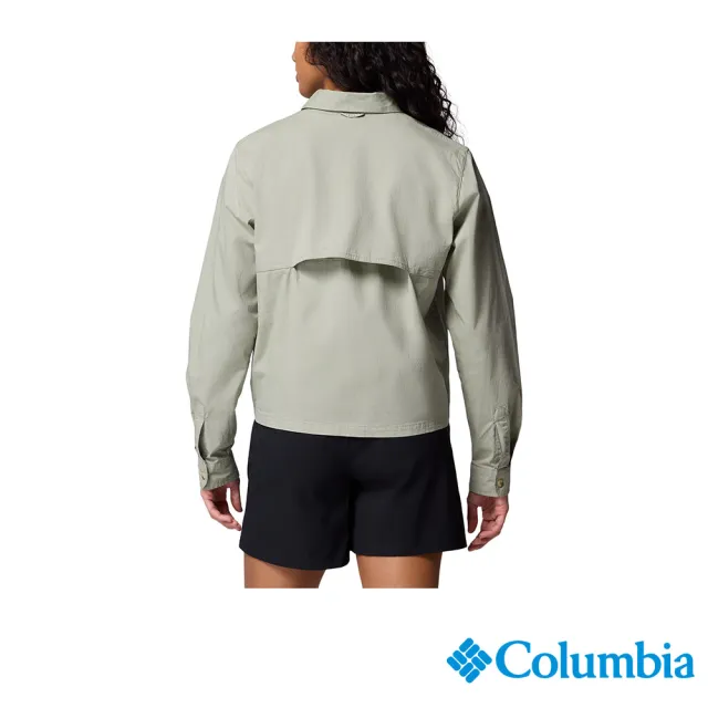【Columbia 哥倫比亞】女款-女長袖襯衫-灰綠(UAR32060GG/JS)