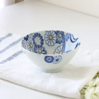 【Just Home】日本製蘭卉陶瓷5吋飯碗300mL(可微波 碗 陶瓷碗 飯碗 湯碗 碗盤)