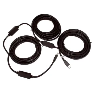 【Fujiei】高速主動式USB 3.0 A公B公連接線20米+3IC(USB3.0印表機線20M 黑色)