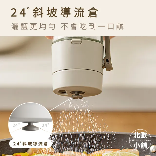 【WindHouse 北歐小舖】定量兩用調味罐-180ml(密封調味罐/調料罐/調味瓶/胡椒罐/鹽罐/香料罐/防潮調味罐)