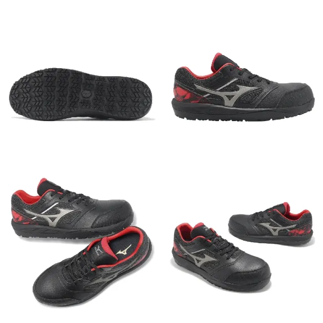 【MIZUNO 美津濃】工作鞋 Prime Fit PG12L 男鞋 中油中鋼 防護鞋 黑紅 美津濃(F1GD2480-09)