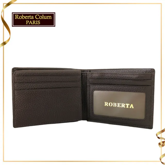 【Roberta Colum】雙11 諾貝達 男用專櫃皮夾 8卡片短夾(23153-2咖啡)