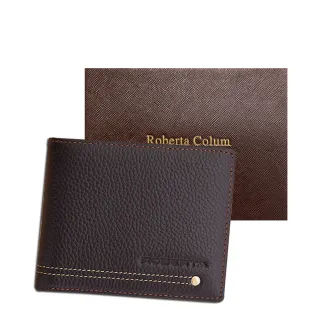 【Roberta Colum】情人節禮物 諾貝達 男用專櫃皮夾 12卡片短夾(23157-2咖啡)