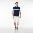 【NAUTICA】官方旗艦 男裝 跳色拼接條紋短袖T恤(藍色)