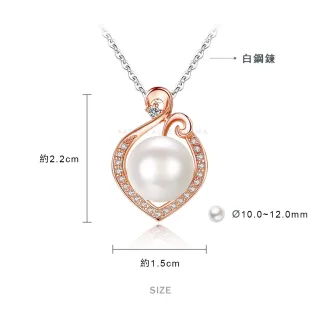 【KATROY】天然珍珠項鍊耳環組．白珍珠9.0-12.0mm．新年禮物(銀色款)