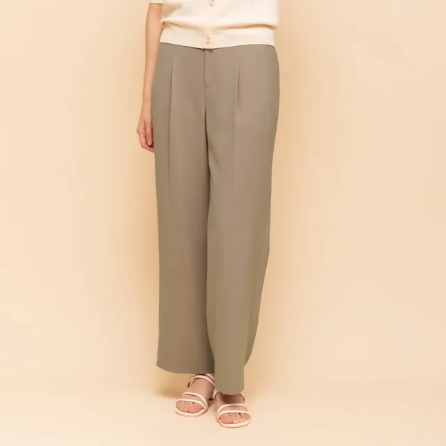 【perng yuh 芃諭名品】柔和片晌 打褶 直筒褲(附腰帶)(2025 SS Collection|4A春夏新品上市)
