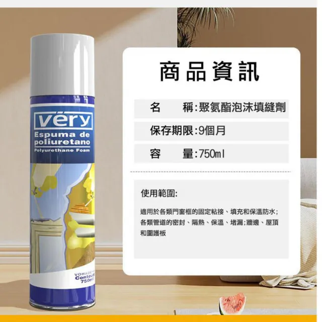 【SW】發泡劑 750ML 防火發泡劑 發泡膠 補洞劑 PU發泡劑 門窗填縫發泡劑(聚氨酯發泡劑 填縫劑 填補劑)