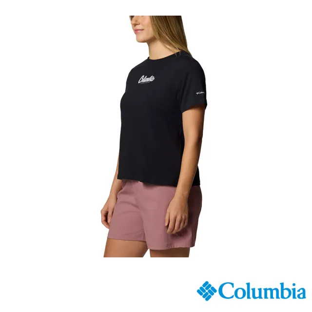 【Columbia 哥倫比亞】女款-短袖上衣-黑色(UAR94090BK/IS)