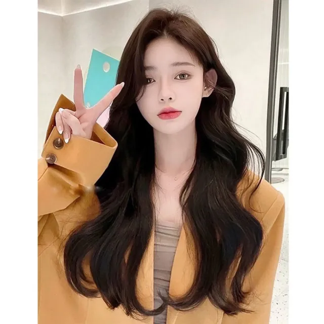 【巴黎精品】長假髮捲髮整頂假髮(前額蕾絲中分大頭皮女假髮n1ji38)