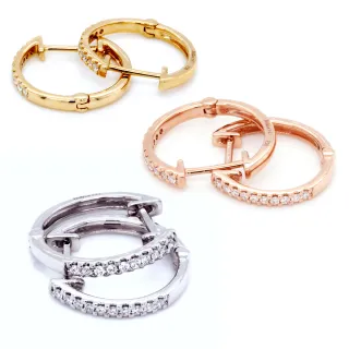 【BRILLMOND JEWELRY】18K金 15分 天然鑽石耳環三色選(總重15分 全鉑金或18K金台)