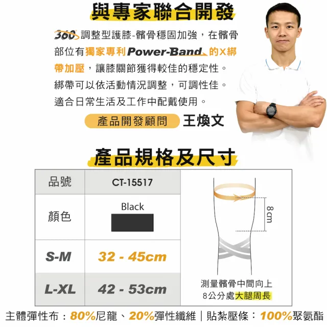 【BodyVine 巴迪蔓】360髕骨型護膝-特惠2入組(膝蓋護具 膝關節支撐CT-15517)