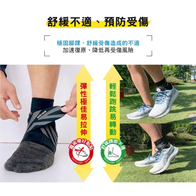 【BodyVine 巴迪蔓】8字穩固護踝-特惠2入組(腳踝護具 八字綁帶 翻船護踝 CT-12517)