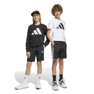 【adidas 愛迪達】短褲 童裝 大童 男女童 運動褲 J 3S WV SH 黑 JD8189