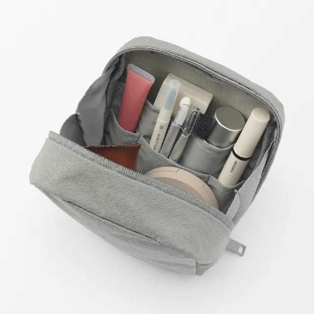 【MUJI 無印良品】皺褶尼龍廣口收納包 約14*16*6 cm(共3色)