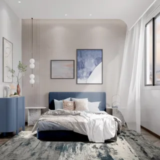 【SDL Home 山德力】時尚藝術家地毯 160x230cm 藿爾(藍灰色 斑駁 閃色)