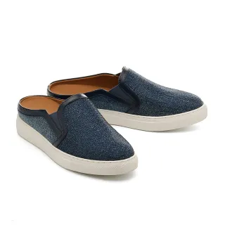 【AS 集團】華麗時尚晶鑽牛仔布休閒穆勒厚底拖鞋(藍)