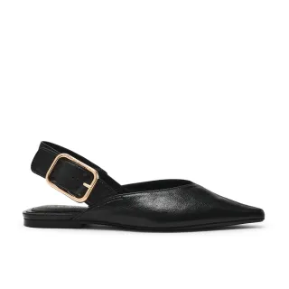 【steve madden】簡約尖頭前包後空涼鞋 SIANNA(黑色)