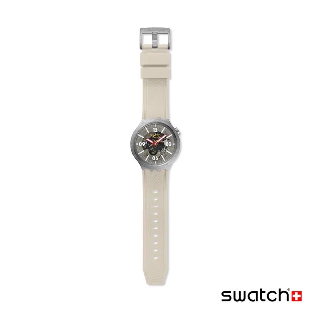 【SWATCH】CONFIDENT MOMENT 大錶面金屬手錶/男錶/女錶/瑞士製造 SB07S125(47mm)