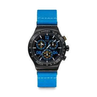 【SWATCH】MOMENTS IN BLUE 金屬運動手錶/男錶/女錶/瑞士製造 YVB100(43mm)