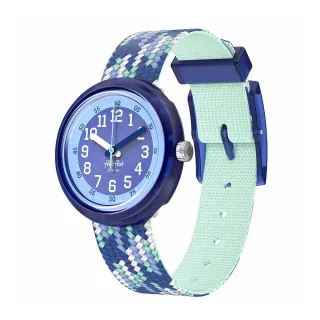 【Flik Flak】兒童手錶 BRAID IN BLUE / TEXTILE STRAP 兒童禮物/安全防水/瑞士製造 FPNP169(31.85mm)