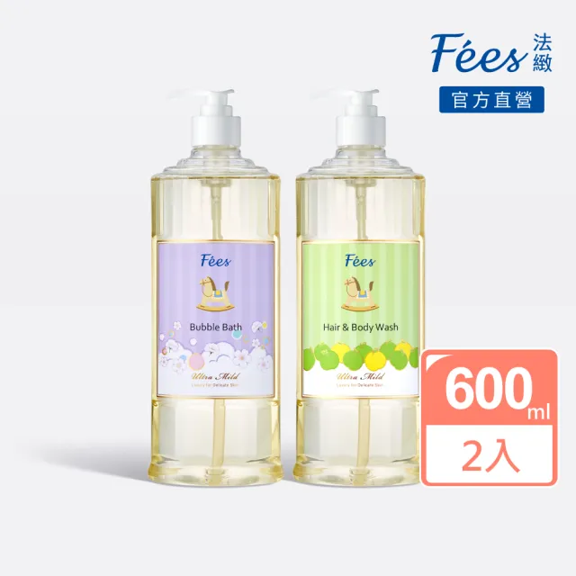 【Fees 法緻】嬰兒泡泡露600ml+嬰兒洗髮沐浴精600ml