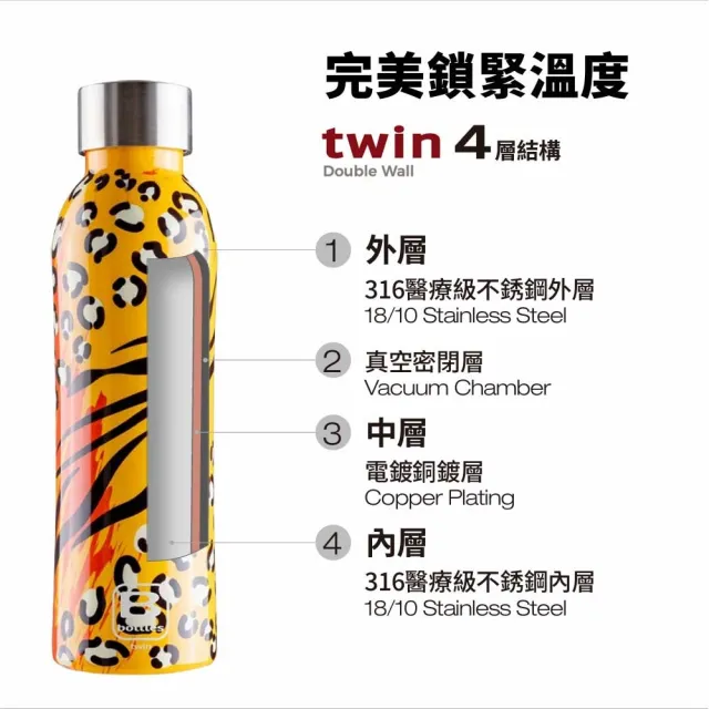 【Bugatti 布加迪】買1送1 義大利 設計師系列 500ml保溫瓶(316醫療級不鏽鋼/任選2色)
