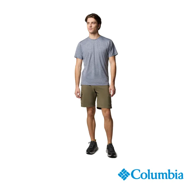 【Columbia 哥倫比亞】男款-男防曬UPF50快排短袖上衣-深藍(UAE16710NY/JS)