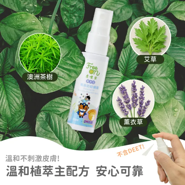 【Mibobebe】虎林-寶貝型天然精油防蚊乳液/噴霧★30ml*5入組(寶寶防蚊液 隨身瓶 防小黑蚊  天然防蚊)