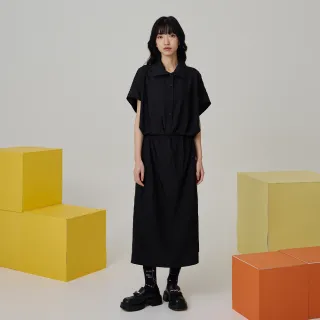 【gozo】顯瘦收腰半開襟涼感洋裝(兩色)