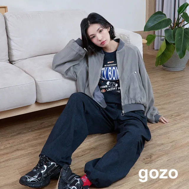 【gozo】天絲紗透膚短版棒球領外套(兩色)