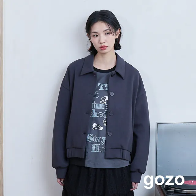 【gozo】復古老爹太空棉排釦外套(兩色)