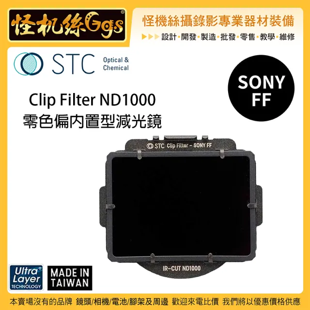 【STC】Clip Filter IR-CUT ND1000 減光鏡 for SONY FF