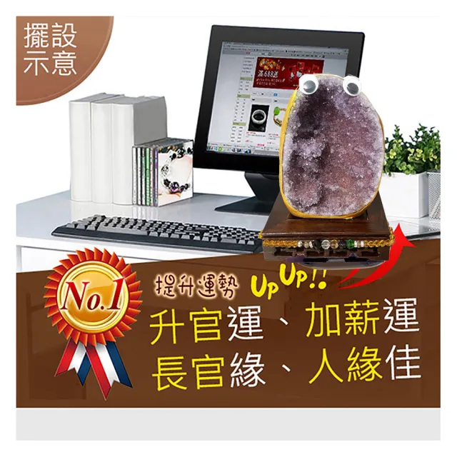 【開運億姊】稀有瑪腦紫水晶萌寵晶鎮-同紫水晶洞能量/開運/擋煞/旺九紫離火運(850g-Q-14)