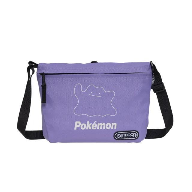 【OUTDOOR】雙11 寶可夢Pokemon-夜光百變怪橫式側背包-紫色 ODGO23Q06PL(內部貼心鑰匙鉤扣設計)
