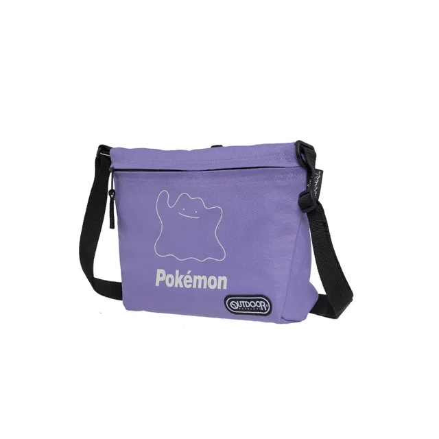 【OUTDOOR】雙11 寶可夢Pokemon-夜光百變怪橫式側背包-紫色 ODGO23Q06PL(內部貼心鑰匙鉤扣設計)
