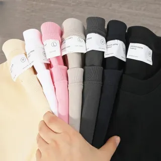 【LEEHER】260G雙紗重磅短袖/全棉T恤/衣服/短袖上衣/大碼/上衣/衣服/純色上衣/落肩/寬鬆/ 
