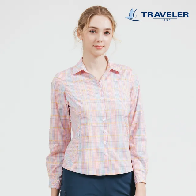 【TRAVELER 旅行者】女款Coolmax彈性吸排抗UV可捲收長袖襯衫|251TR709(吸排/抗UV)