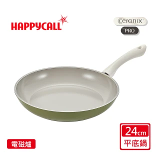 【HAPPYCALL】強化白陶IH鍛造不沾鍋平底鍋24cm(電磁爐適用)